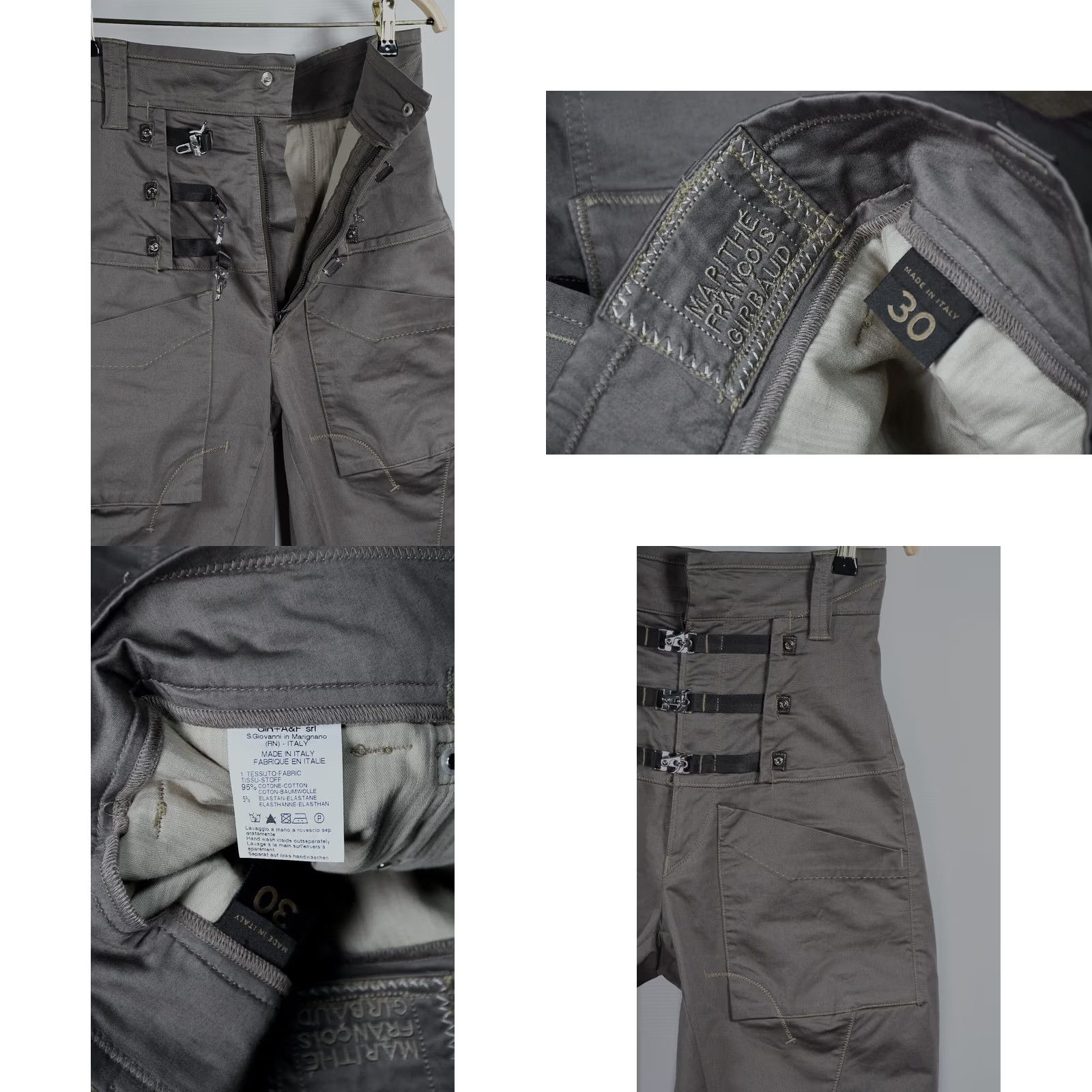 Vintage Marithe Francois Girbaud Parachute Pants size 30 - Women, Pants, Brown, 95% Cotton 5% Elastane, Vintage: No Size 30" / US 8 / IT 44 - 8 Thumbnail