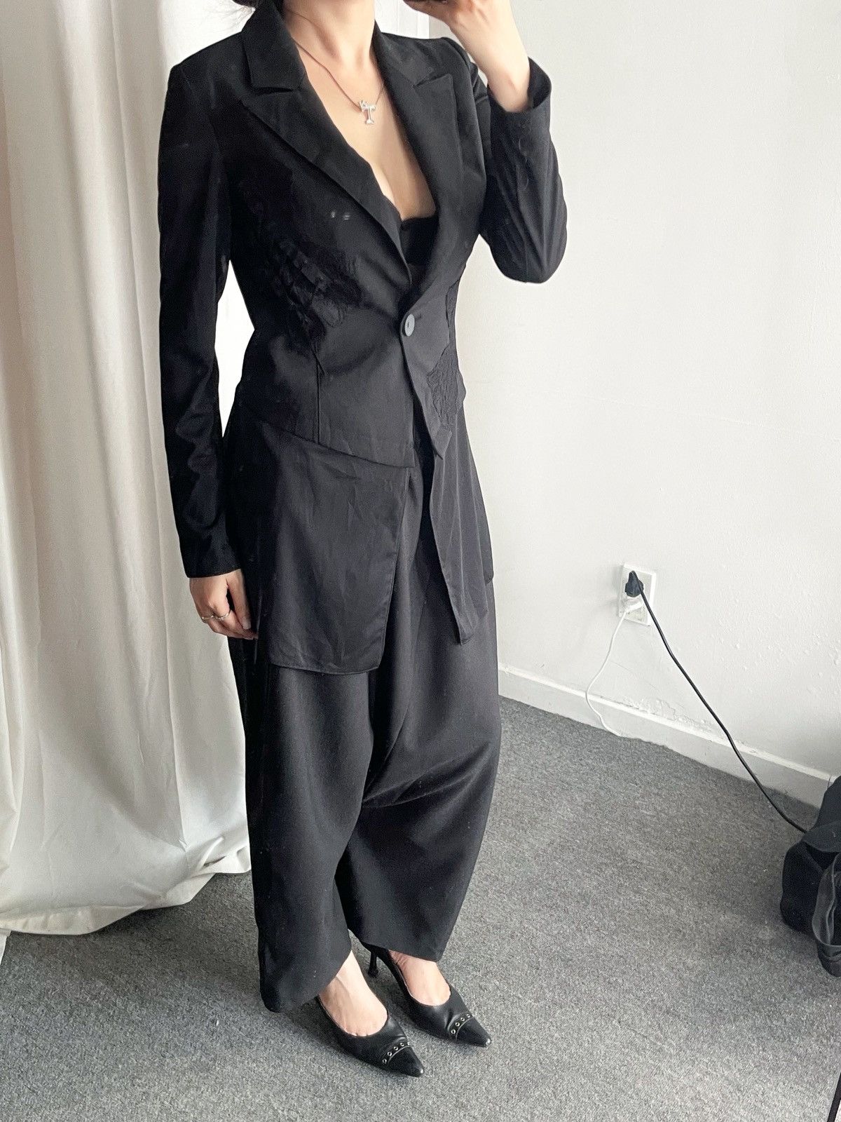 Dolce & Gabbana DG vibe- Korea Design - Mundo Gothic Lace-Up Long Blazer Size S / US 4 / IT 40 - 5 Thumbnail