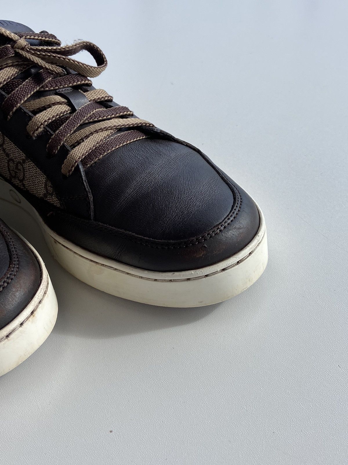 Gucci Gucci Sneakers Low Top Monogram GG Brown Leather US8 EUR-41 Size US 8 / EU 41 - 5 Thumbnail