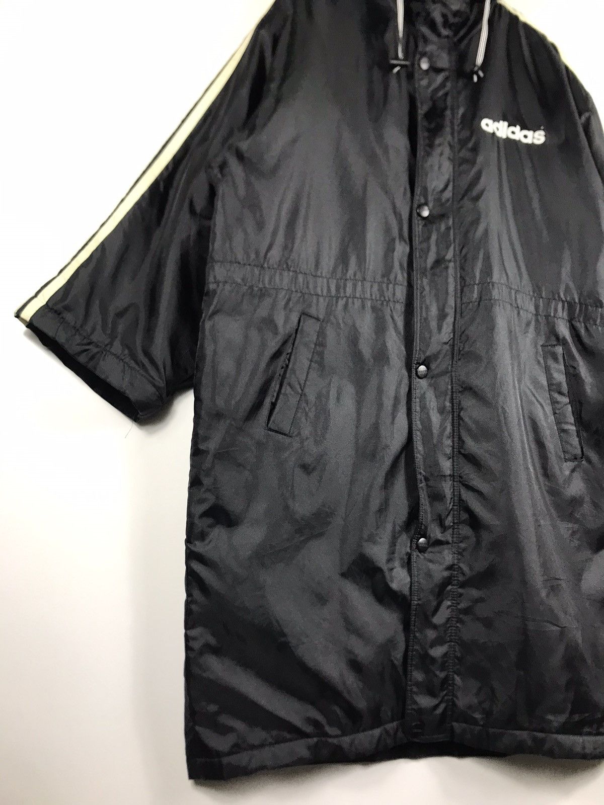 Adidas × Vintage ⚡️Vintage Adidas Hooded Round Stripes Coat Jacket Size US M / EU 48-50 / 2 - 2 Thumbnail