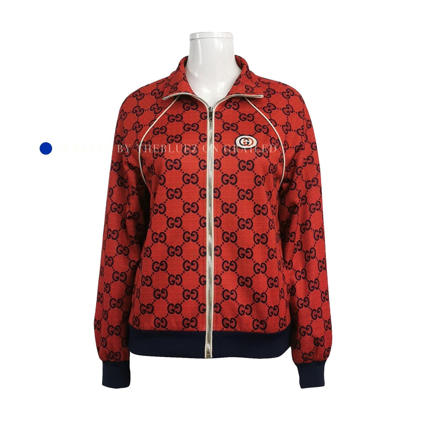 Gucci Red GG Monogram Zip-up Jacket Size US XS / EU 42 / 0 - 1 Thumbnail