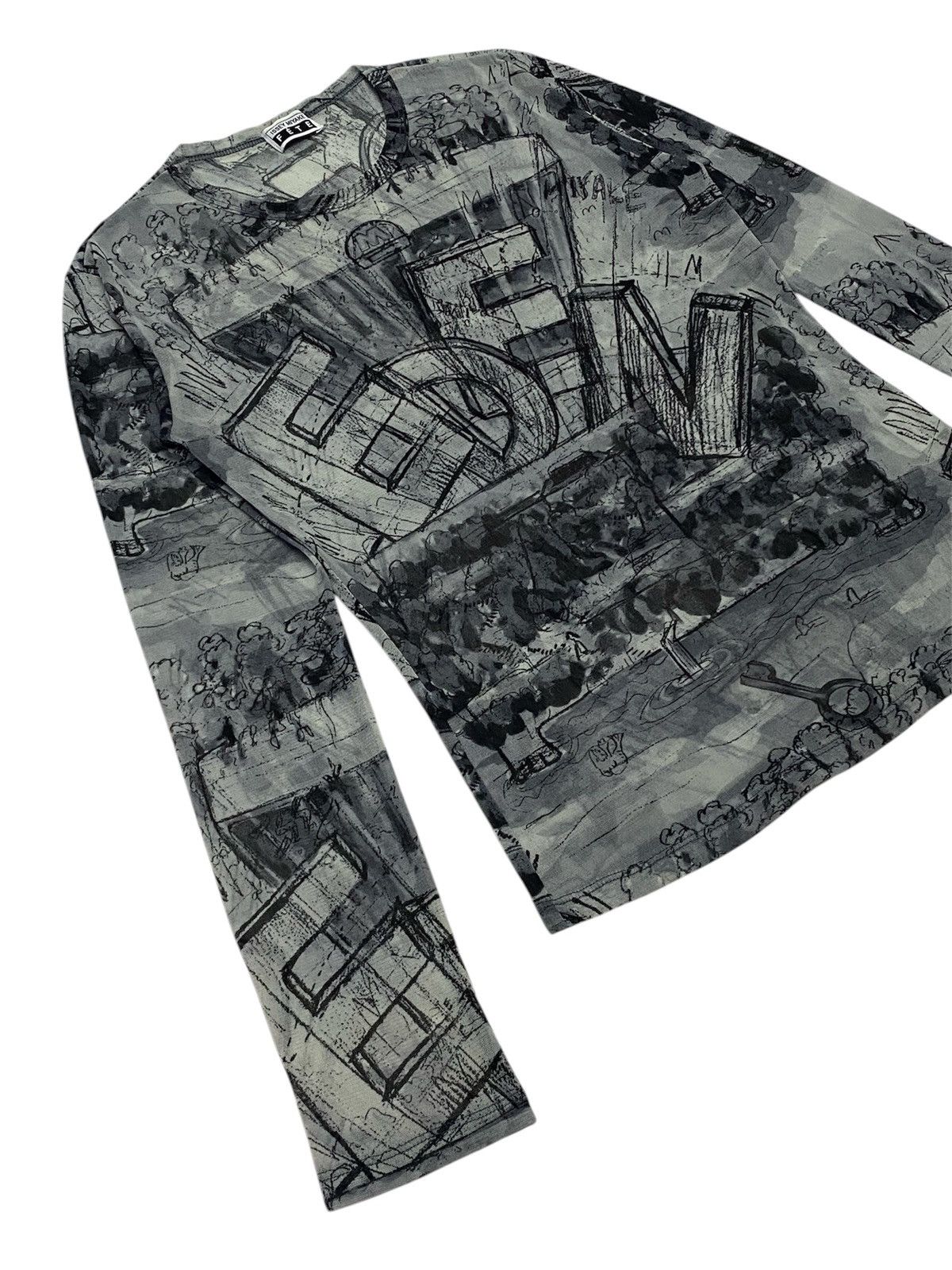 Issey Miyake 1998 Issey Miyake Fete Eden Sketch Graphic Mesh Top Size M / US 6-8 / IT 42-44 - 22 Thumbnail
