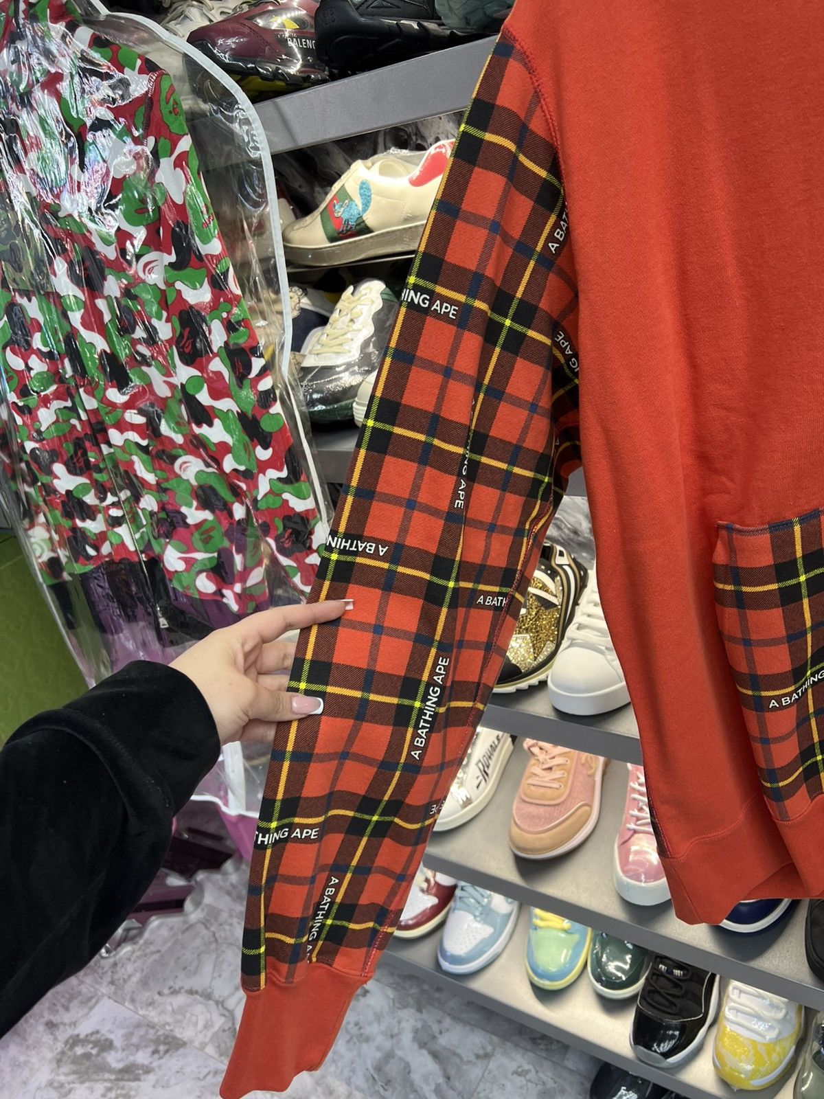 Bape Bape Red Plaid Shark FullZip Size US XXL / EU 58 / 5 - 3 Thumbnail