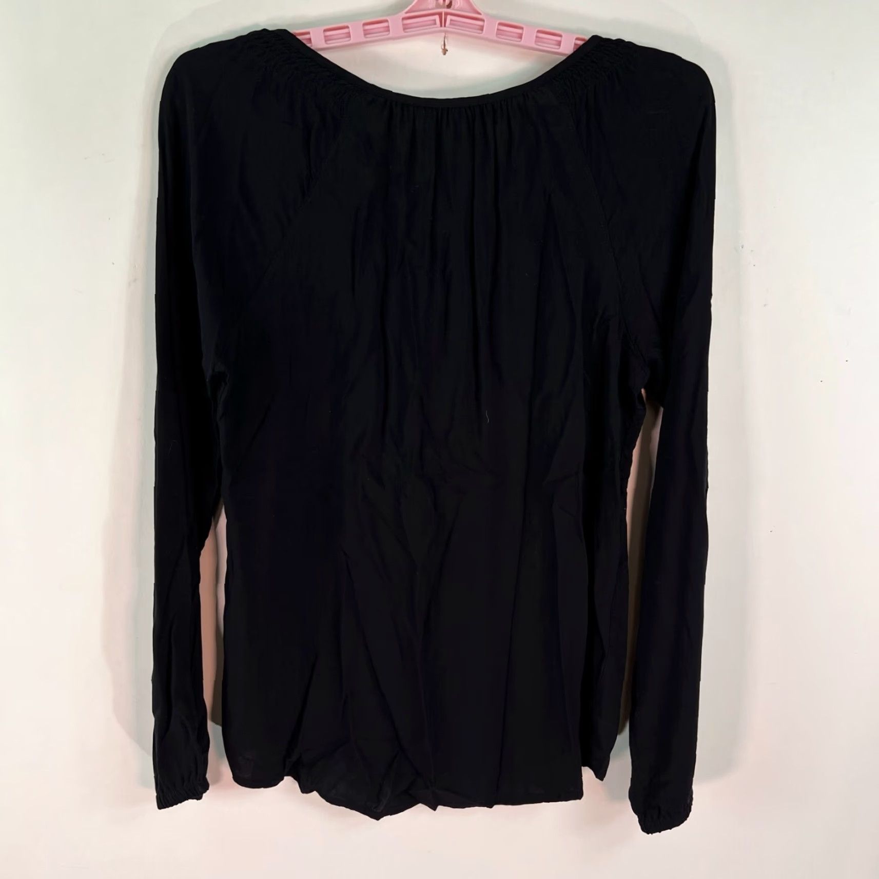 Faded Glory VINTAGE Faded Glory BOHO Embroidered Top Shirt M Black Geometric 90s Theme Womens Size M / US 6-8 / IT 42-44 - 5 Thumbnail