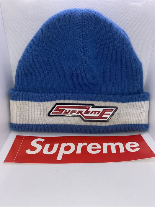 Supreme Supreme Cuff Stripe Beanie FW20 Bright Blue Accesories