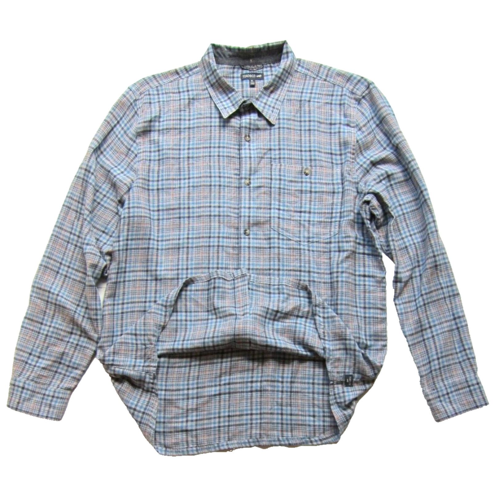 Toad&Co Toad & Co Blue Orange Plaid Cotton Button Up Long Sleeve Flannel Shirt Men XL Size US XL / EU 56 / 4 - 5 Thumbnail