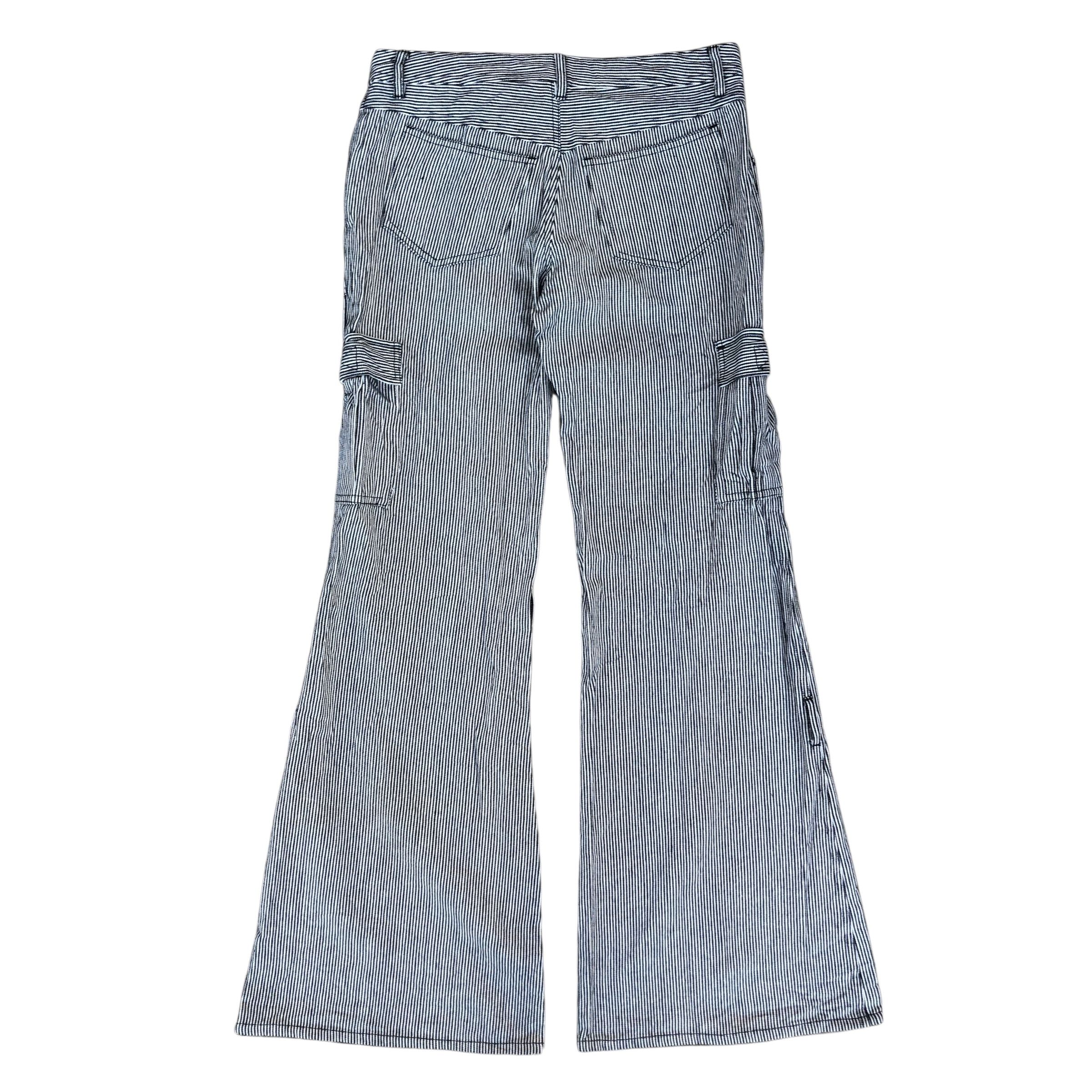 Japanese Brand Y2K Flare Cargo Pants Striped Bootcut Japanese Streetwear Size US 29 - 2 Thumbnail