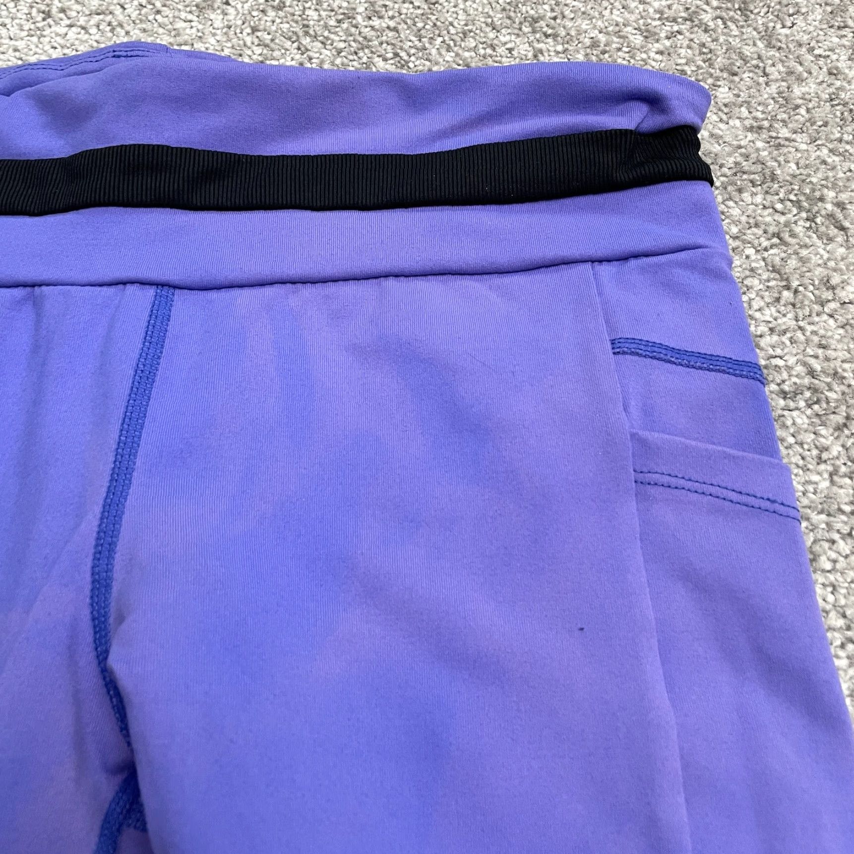 Vintage Tsu.Ya Cropped Leggings Womens Medium Purple Pocket Active Gym 26x19 Size 32" / US 10 / IT 46 - 6 Thumbnail