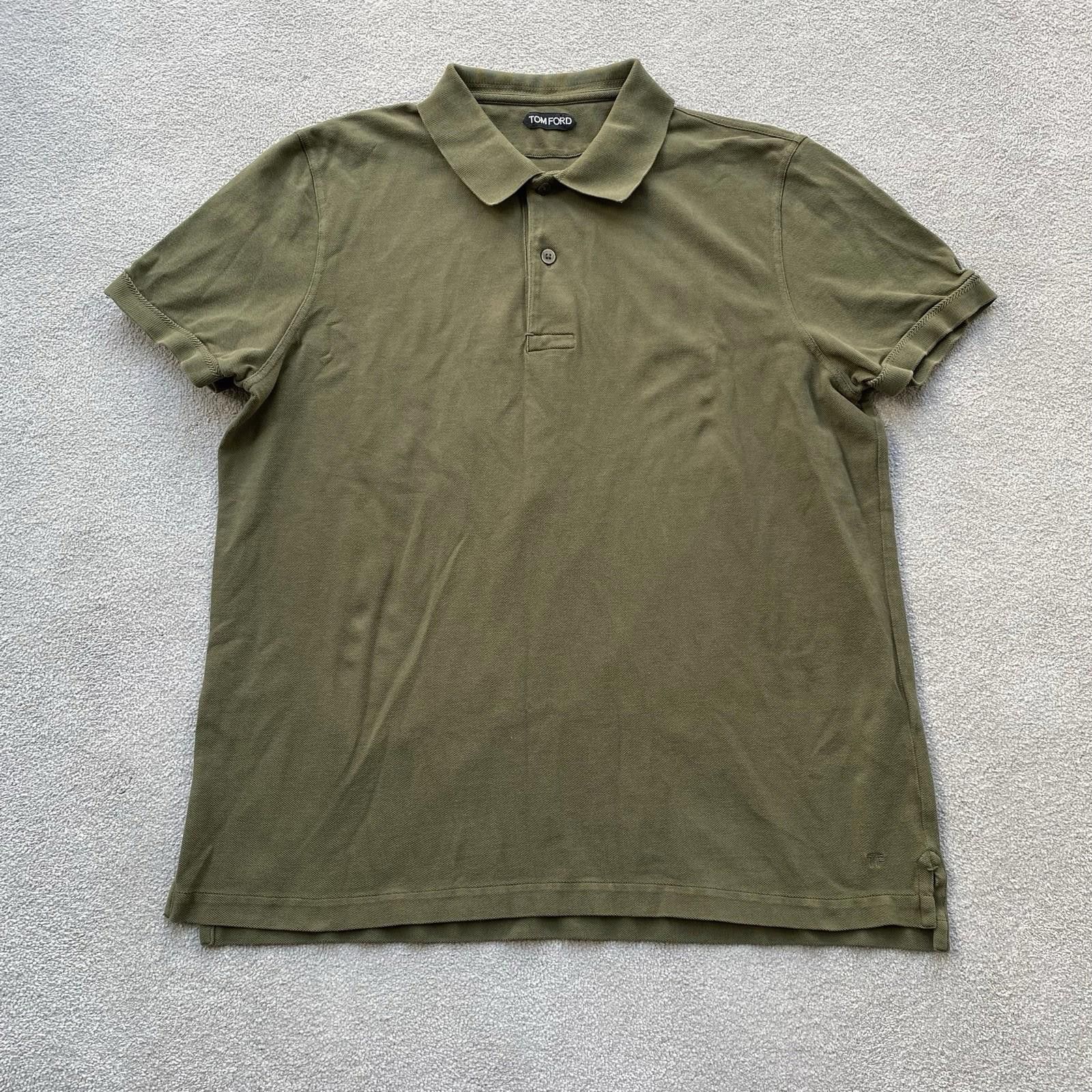 Tom Ford Tom Ford Men’s Short Sleeve Polo Shirt Size 56 Green Size US XL / EU 56 / 4 - 1 Thumbnail