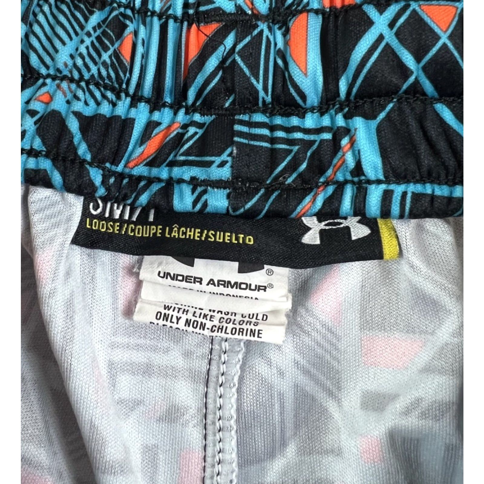 Under Armour Mens Under Armour Athletic Shorts Geometric Print Blue Orange Size S Short Regular Men Size US 29 - 3 Thumbnail