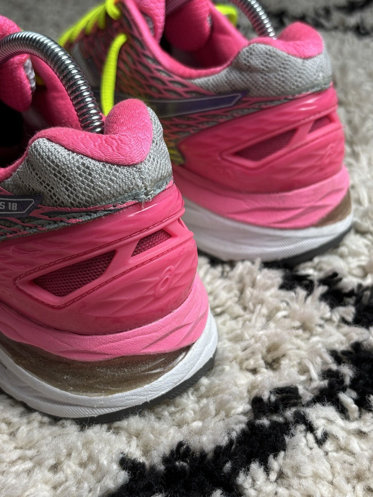 Asics Asics Gel Nimbus 18 Crazy Multicolor Pink Running Sneakers Size US 7.5 / IT 37.5 - 10 Thumbnail