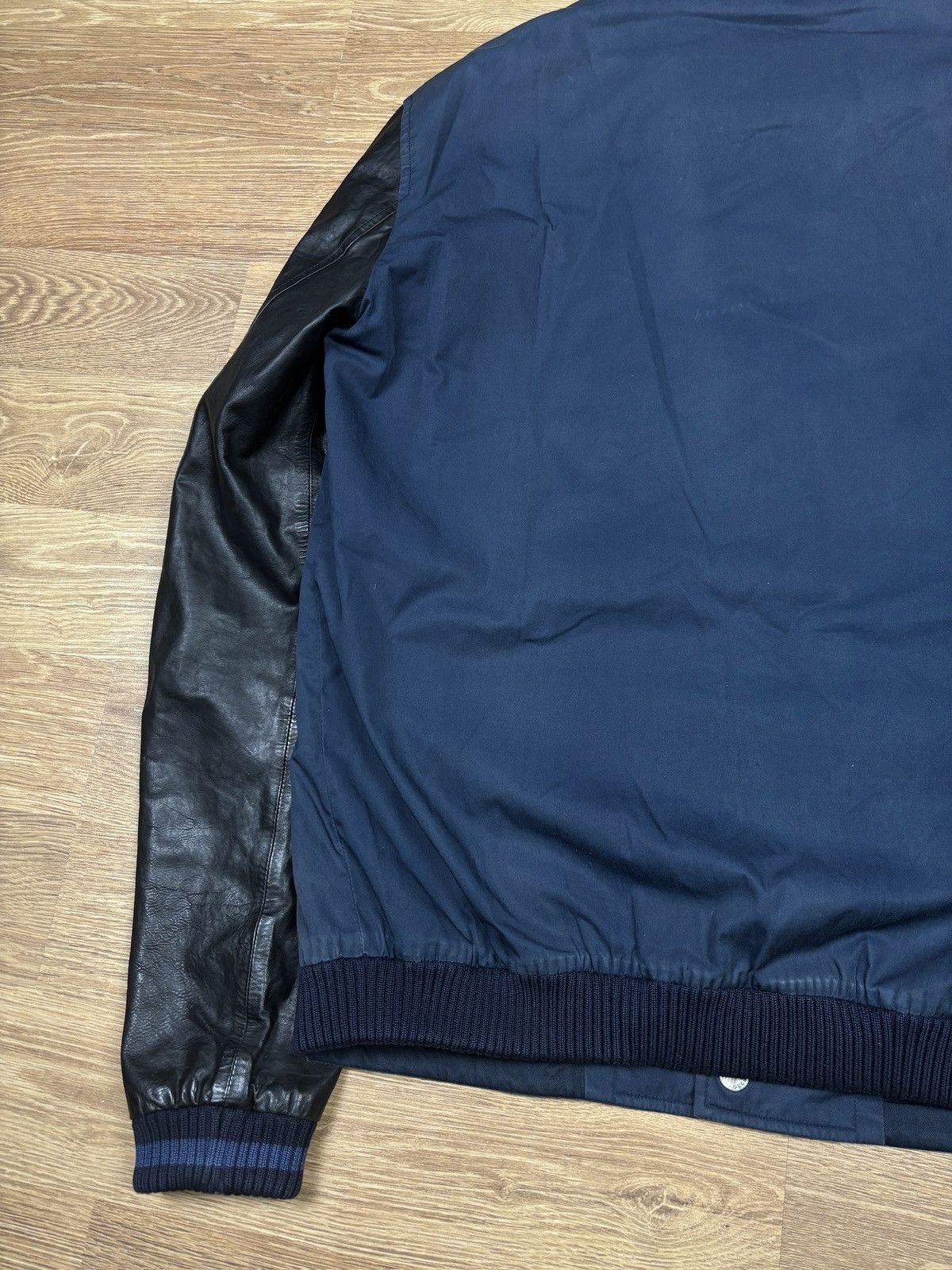 Gucci SS2010 Gucci Navy Cotton & Leather Sleeve Varsity Jacket Size US L / EU 52-54 / 3 - 4 Thumbnail
