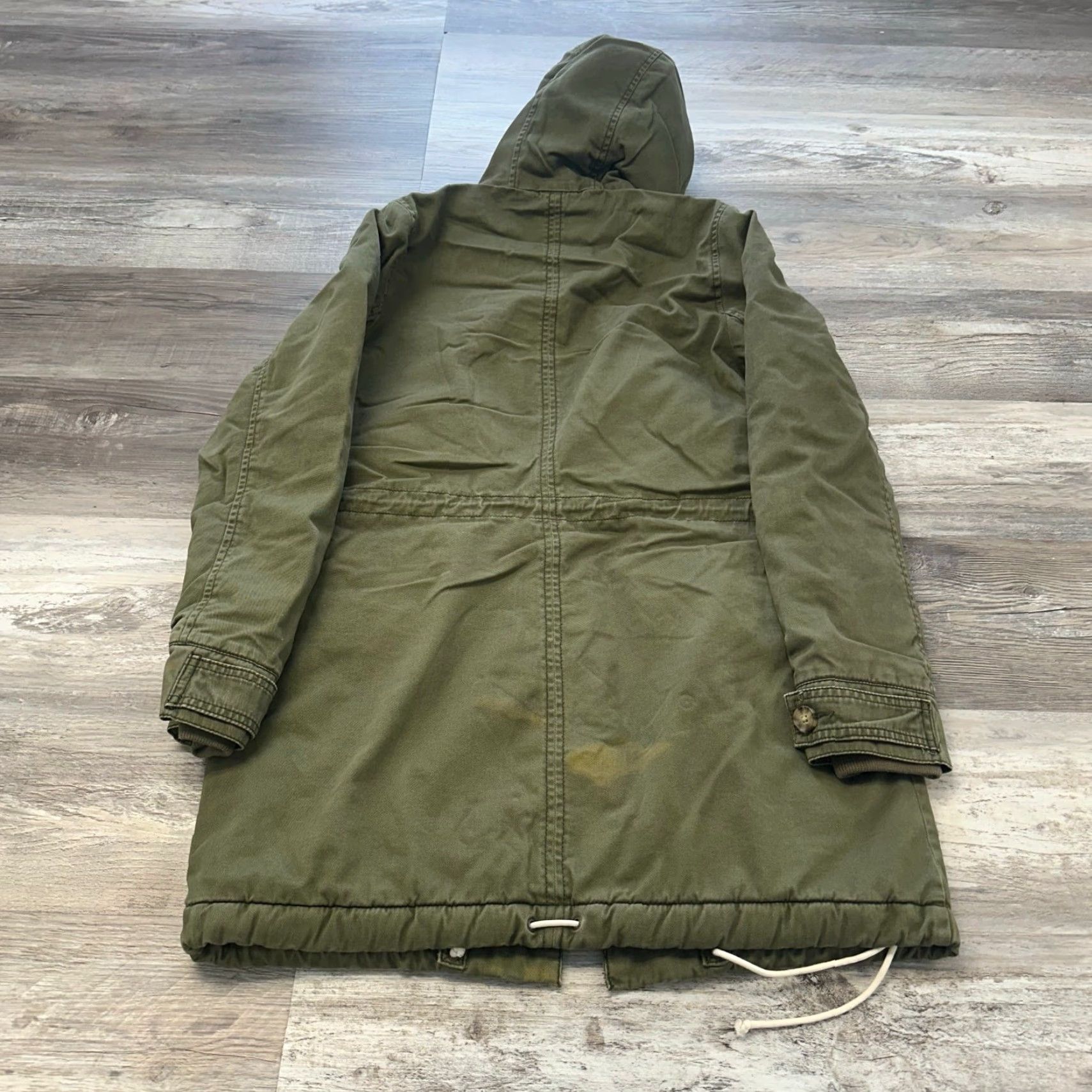 Abercrombie & Fitch VINTAGE Abercrombie & Fitch Green Womens S Sherpa Lined Military Parka Jacket Size S / US 4 / IT 40 - 3 Thumbnail