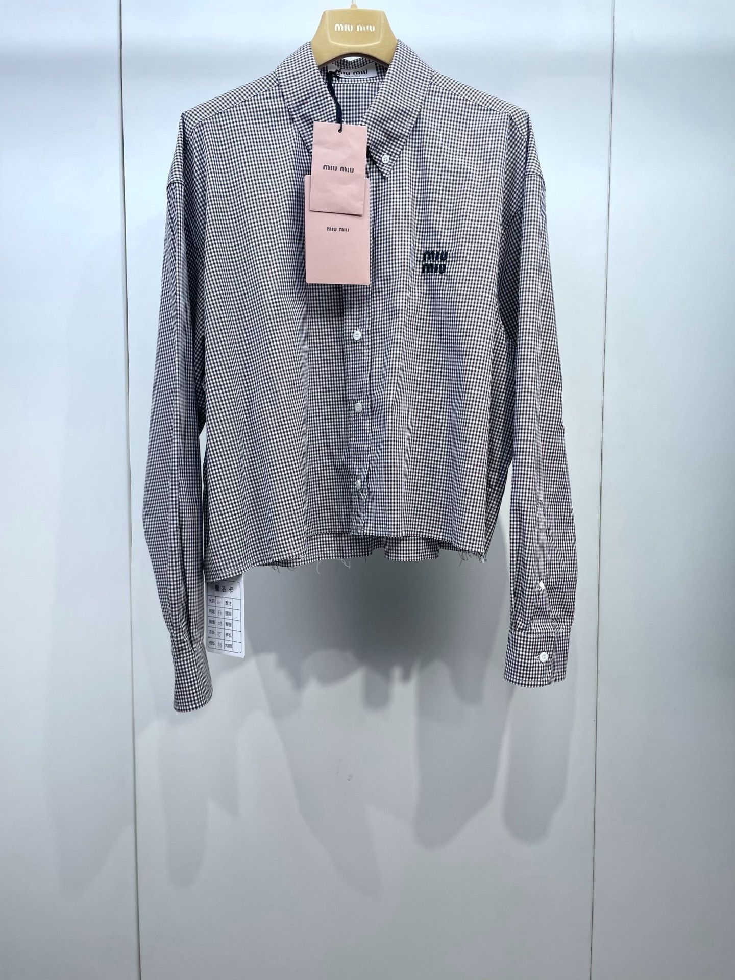 Miu Miu Miu Miu Plaid Embroidered Letter Shirt Size S / US 4 / IT 40 - 1 Thumbnail