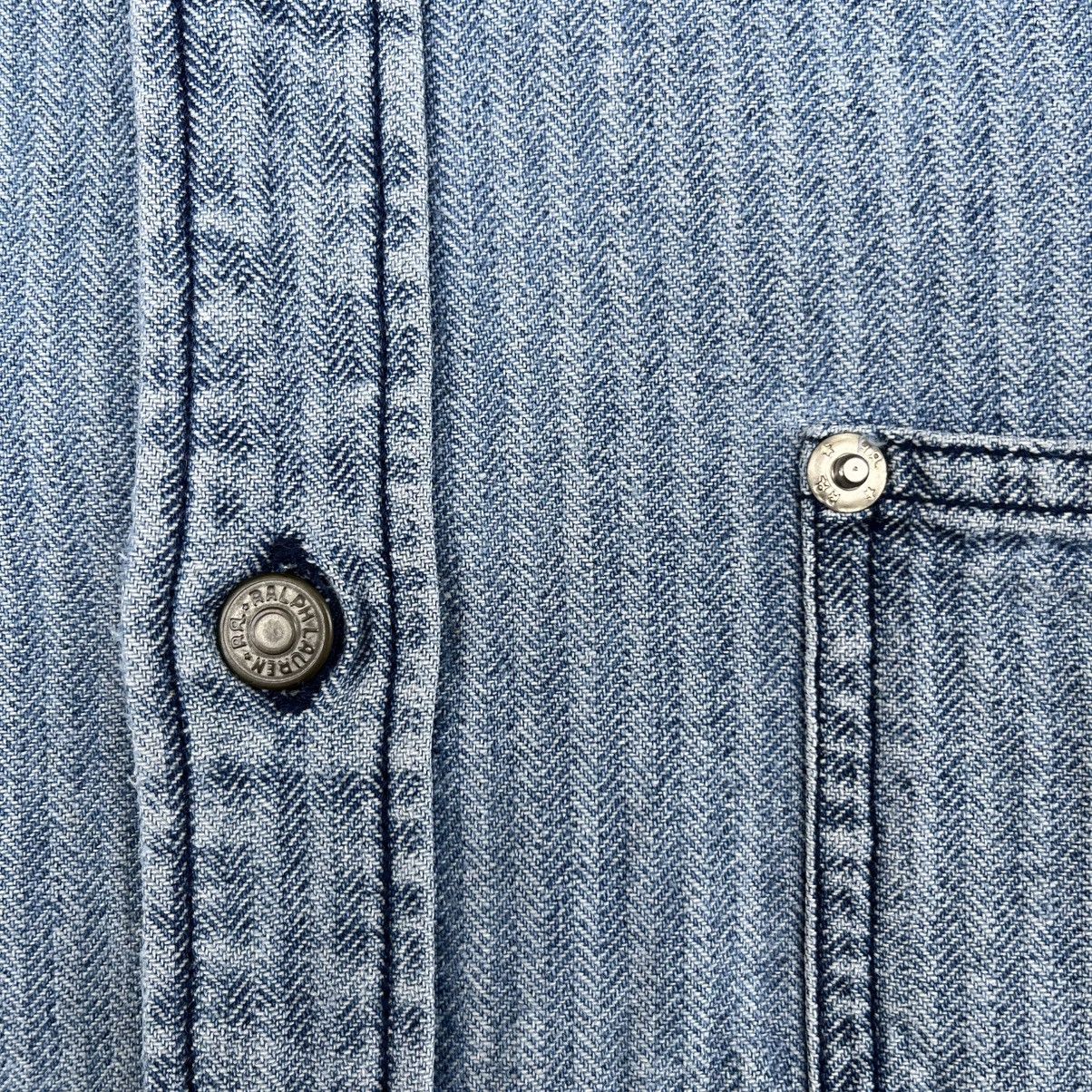 RRL Ralph Lauren RARE‼️ Vintage 90s RRL HBT Denim Workshirt Western Workwear Size US M / EU 48-50 / 2 - 7 Thumbnail