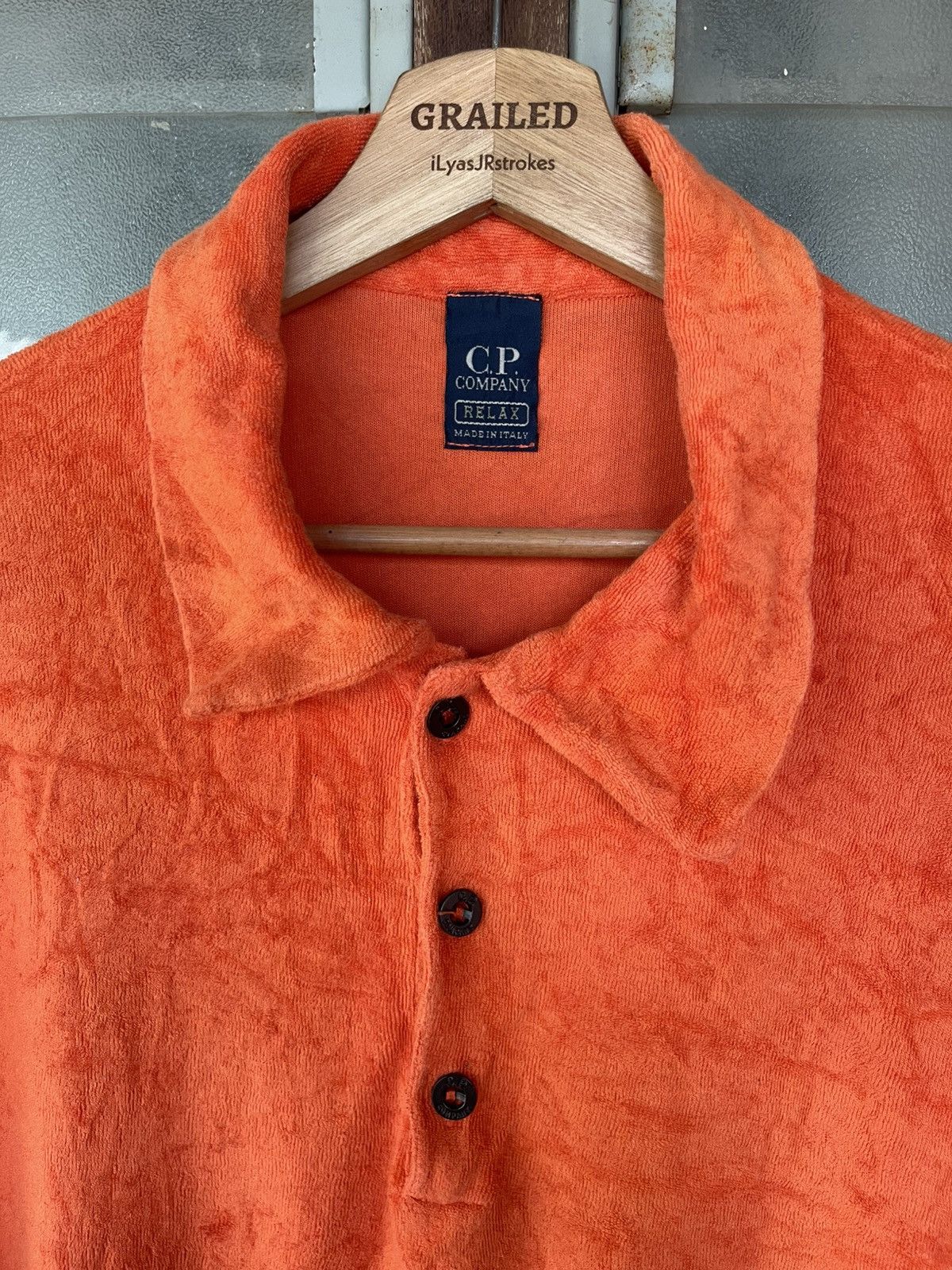 C.P. Company Vintage C. P. Company Orange Terry Cloth Polo Shirt Tee Size US L / EU 52-54 / 3 - 16 Thumbnail