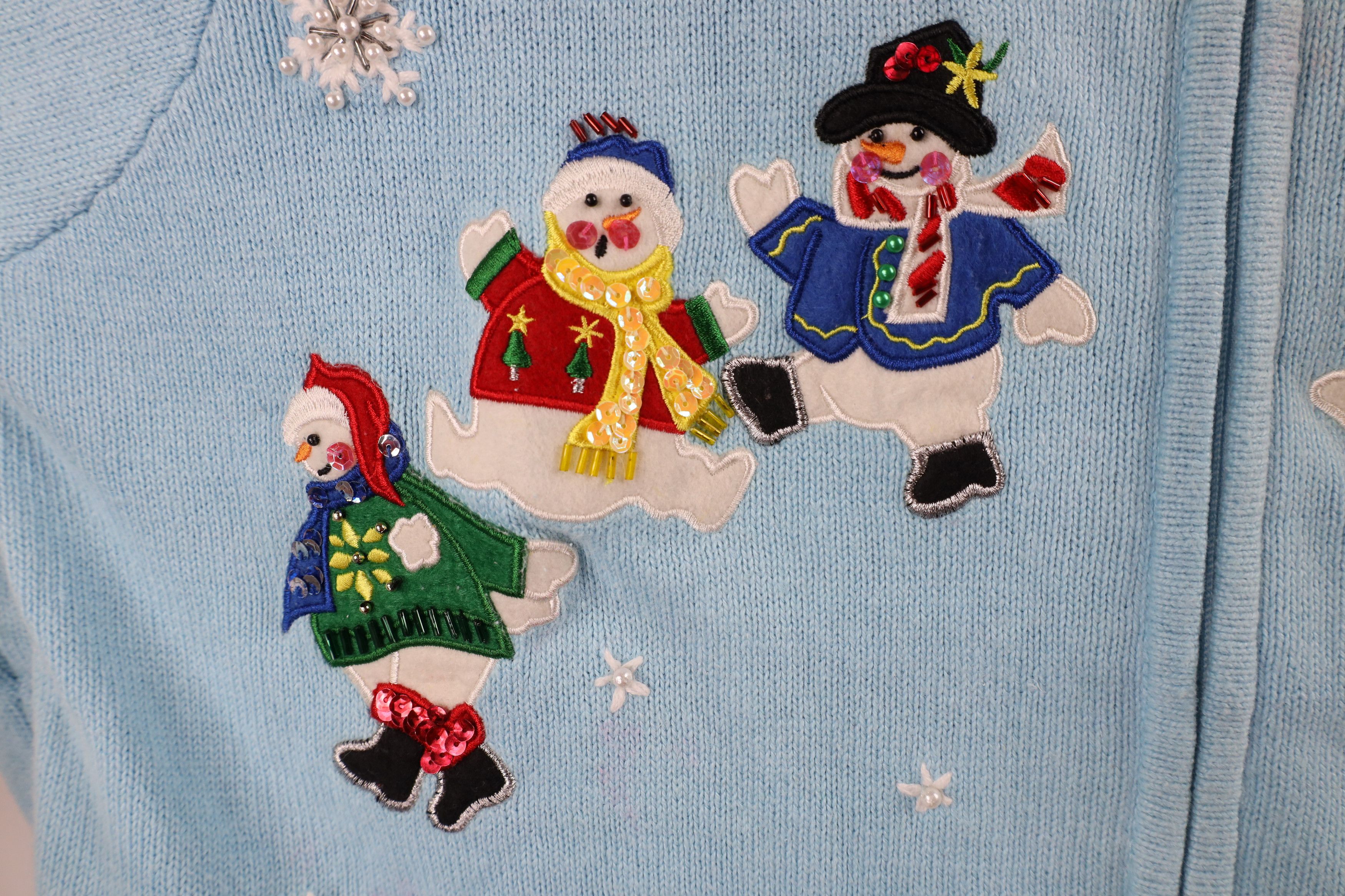Vintage Vintage 90s Streetwear Christmas Snowman Full Zip Sweater Size XL / US 12-14 / IT 48-50 - 5 Thumbnail