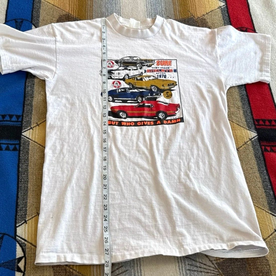 Vintage VINTAGE Shelby Cobra Muscle Car T-Shirt Mens Short Sleeve L Grey 80s 90s Pin Hole Multiple Marks Size US L / EU 52-54 / 3 - 8 Thumbnail