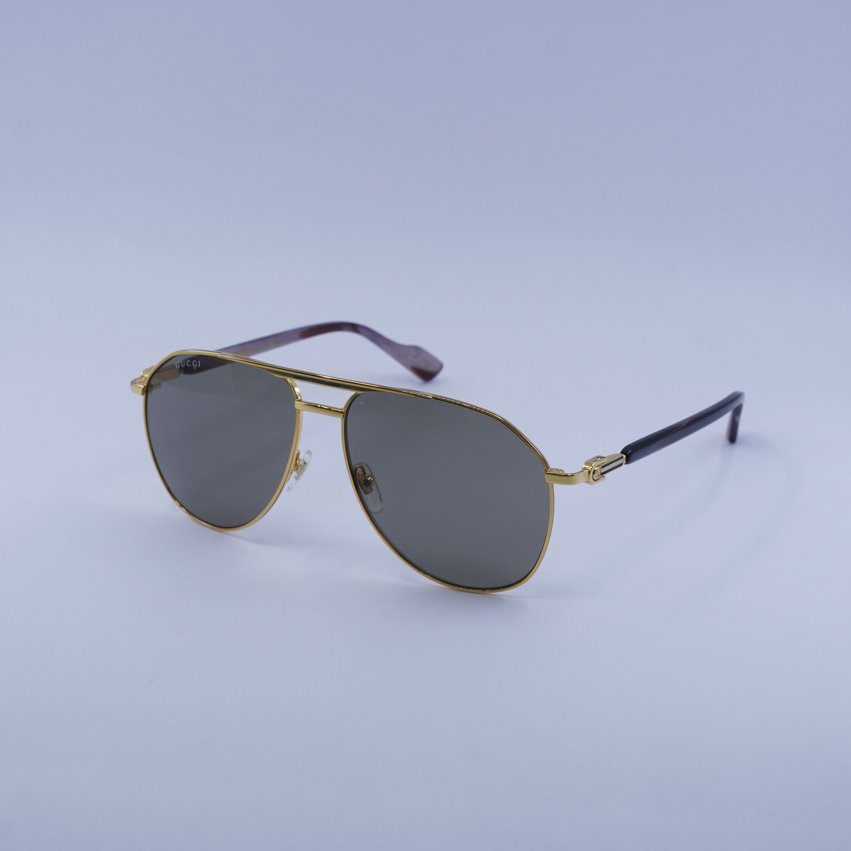 Gucci Gucci GG1220S 002 Sunglasses Gold Aviator Frame, Brown Lense Size ONE SIZE - 6 Thumbnail