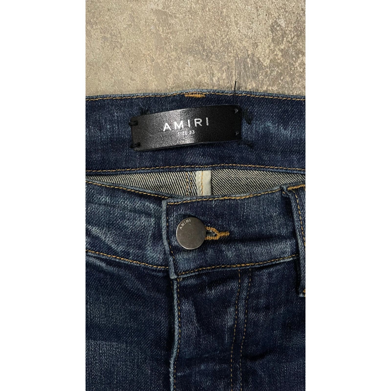 Amiri Amiri Jeans Dark Wash Navy Old English Used 33 Size US 32 / EU 48 - 2 Thumbnail