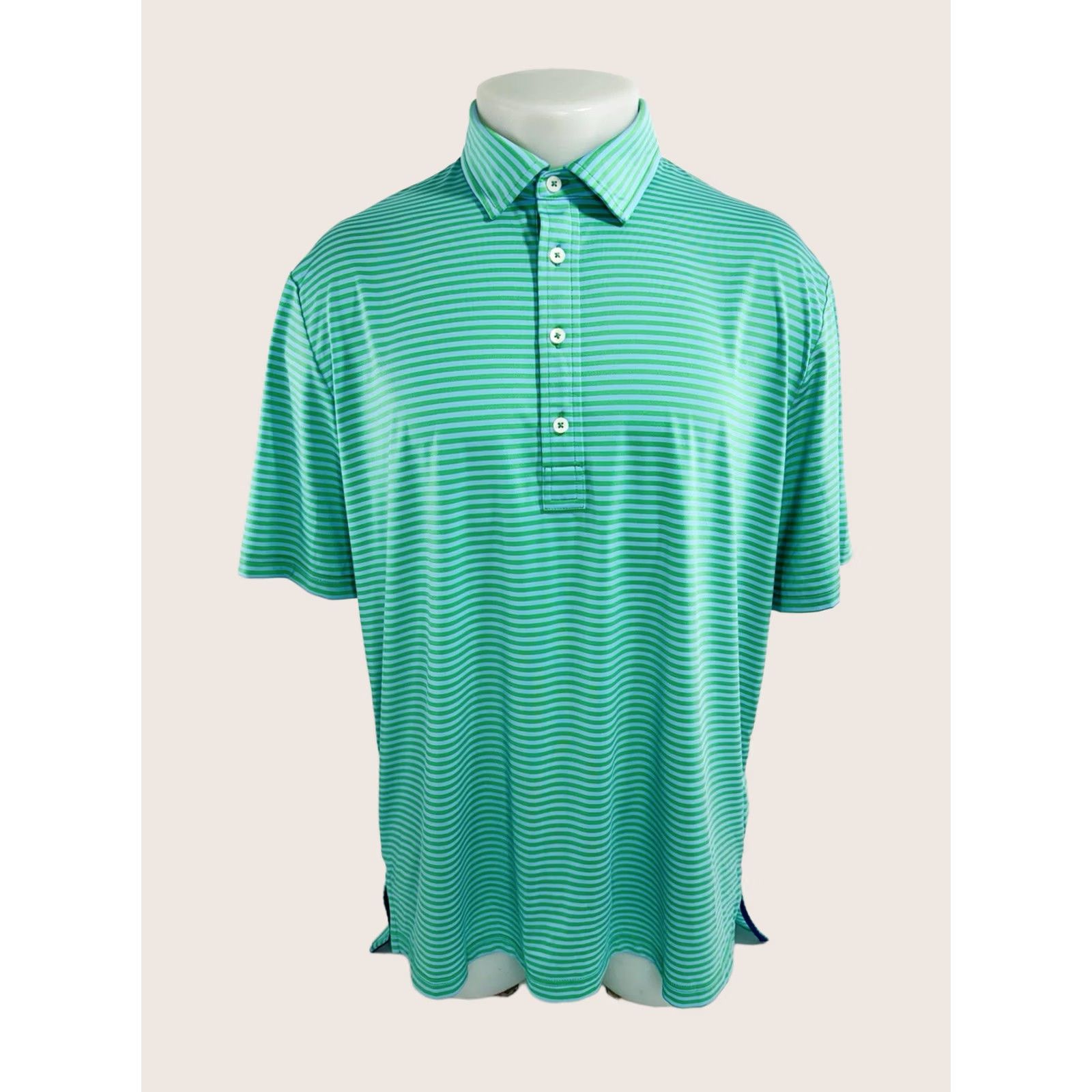 Ralph Lauren Ralph Lauren Polo Golf Shirt - RLX Striped UV / Wicking, Golf Polo, Blue / Green, L, Men Size US L / EU 52-54 / 3 - 1 Thumbnail