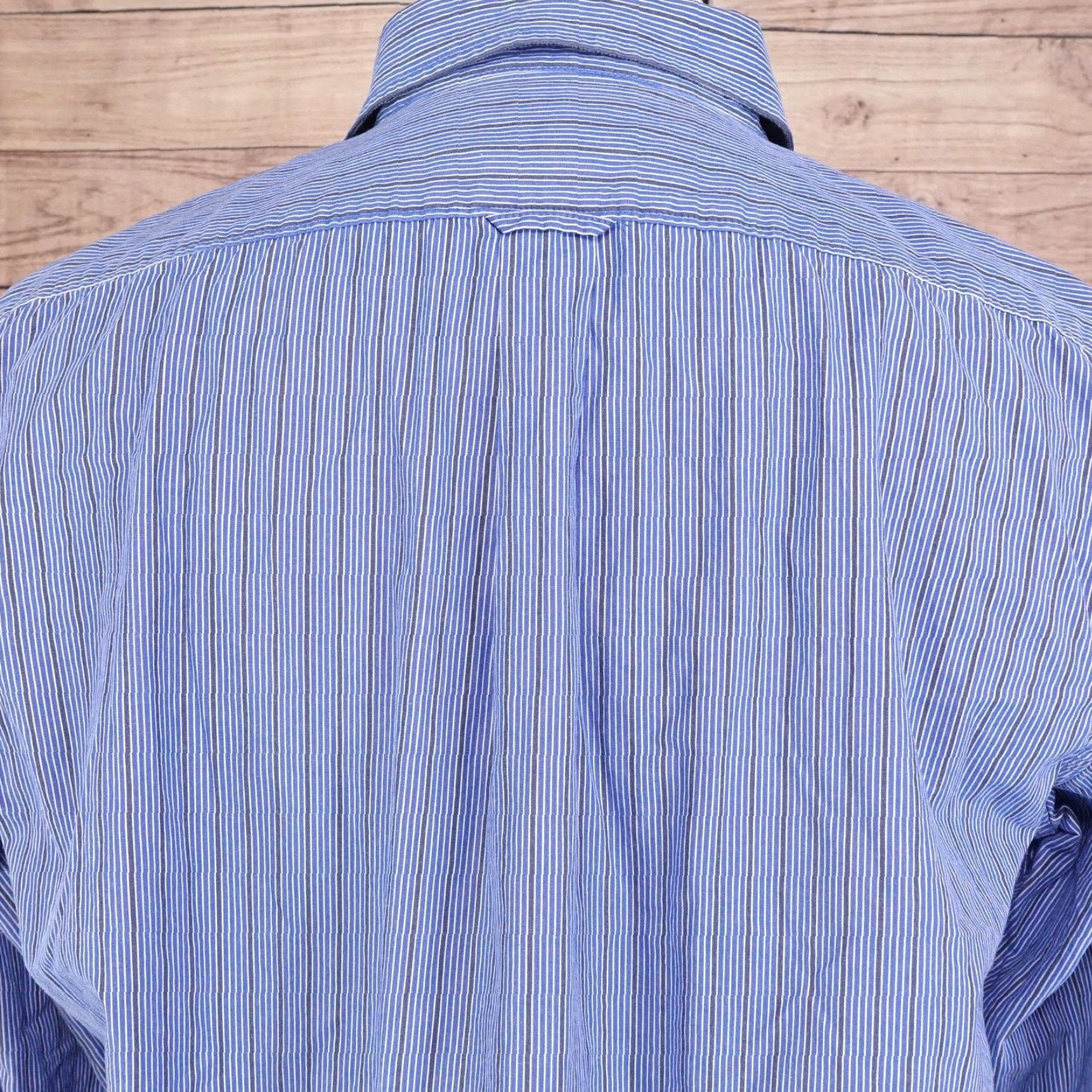 American Eagle Outfitters American Eagle Shirt Men Large Blue Striped Slim Fit Button-Down Casual Cotton Size US L / EU 52-54 / 3 - 5 Thumbnail