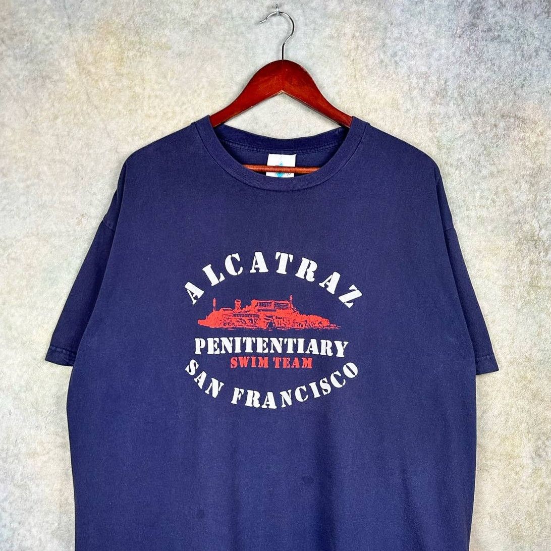 Vintage Vintage Alcatraz Penitentiary Swim Team T Shirt Sz XL Navy Size US XL / EU 56 / 4 - 2 Thumbnail