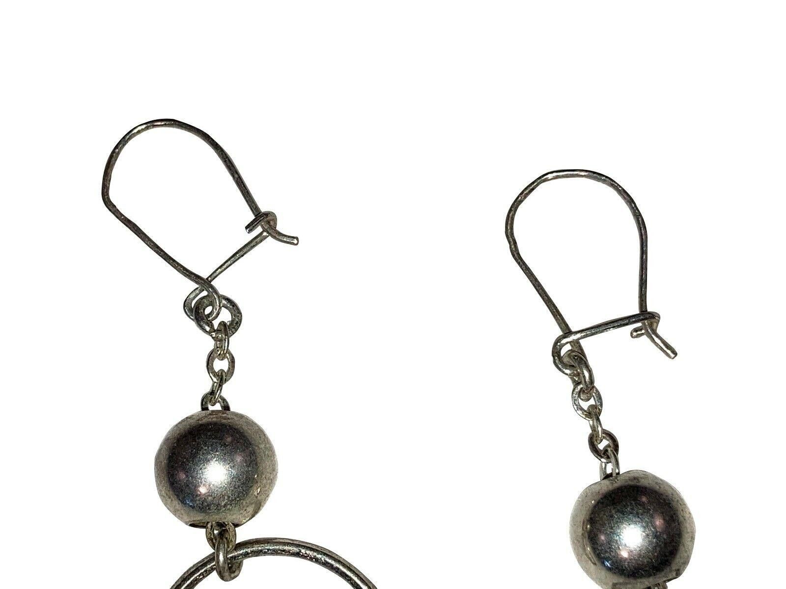 Handmade Mexican Artisan Hand Made Hoop Chain Ball Bead Earrings Size ONE SIZE - 5 Thumbnail