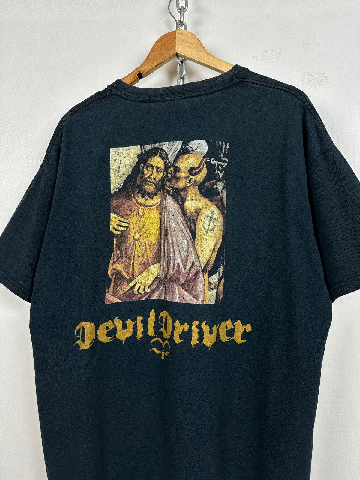 Band Tees Vintage DevilDriver God And Devil Faded Black Band T-Shirt Size US XL / EU 56 / 4 - 4 Thumbnail