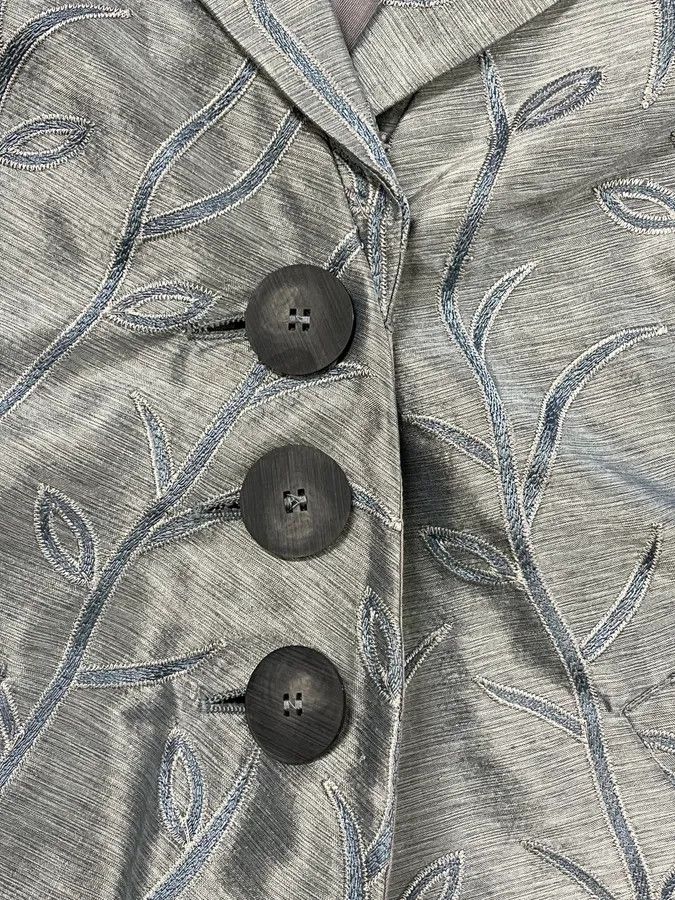 Emporio Armani SS2005 Emporio Armani Tree Branches Blue Silver Suit Jacket Size XS / US 0-2 / IT 36-38 - 8 Thumbnail