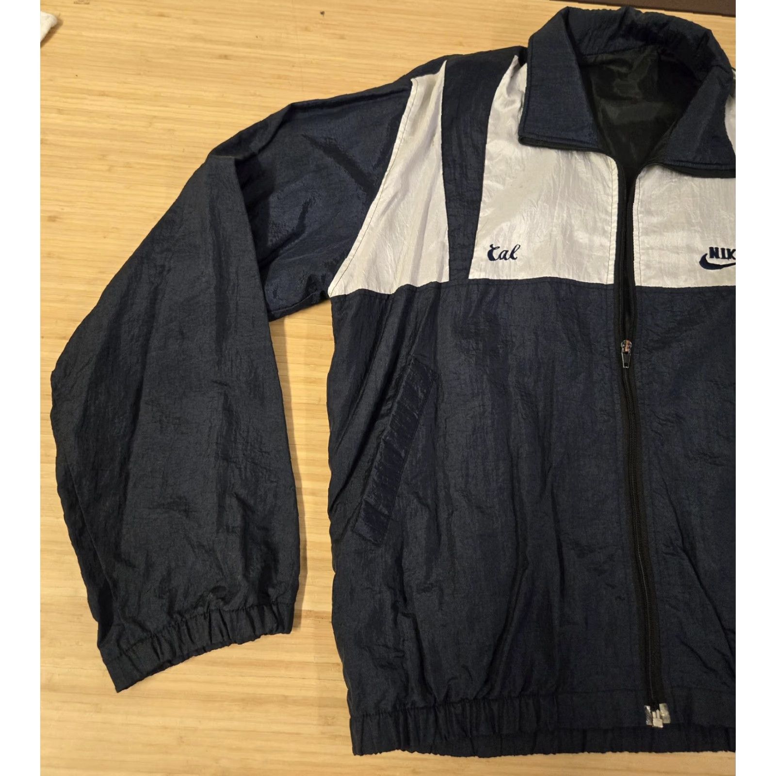 Nike VINTAGE Nike Jacket Mens Large Blue White Cal Windbreaker Full Zip 90s Athletic Size US M / EU 48-50 / 2 - 4 Thumbnail