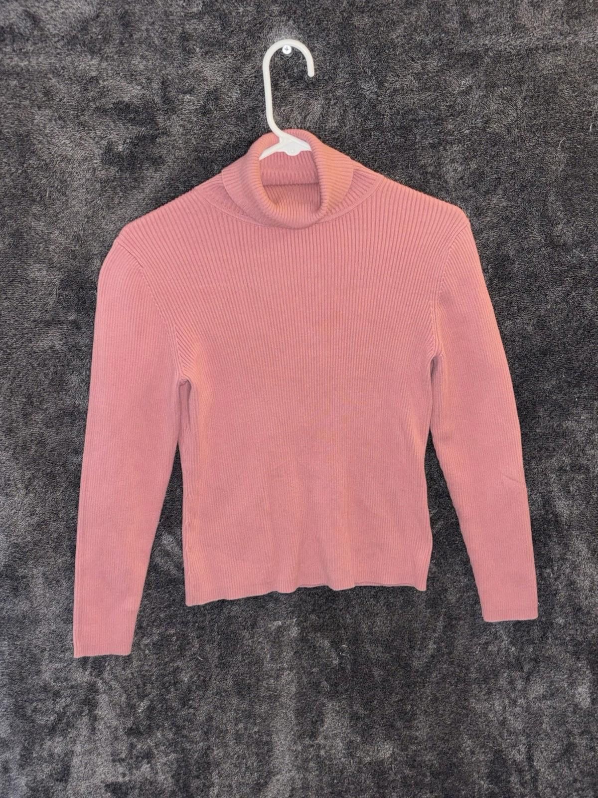 Other Petite Sophisticate Pink Ribbed Turtleneck Sweater S Stretch Size S / US 4 / IT 40 - 1 Thumbnail