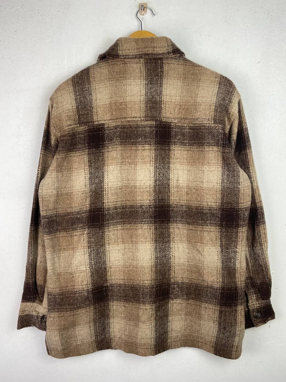 Japanese Brand vintage japanese brand wool shadow plaid flannel jacket Size US L / EU 52-54 / 3 - 7 Thumbnail