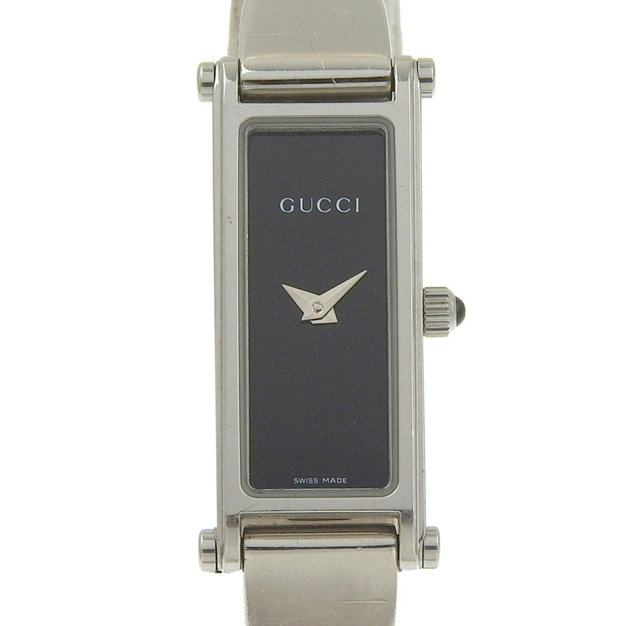 Gucci Gucci watch 1500L stainless steel quartz analog display black dial women's Size ONE SIZE - 1 Thumbnail