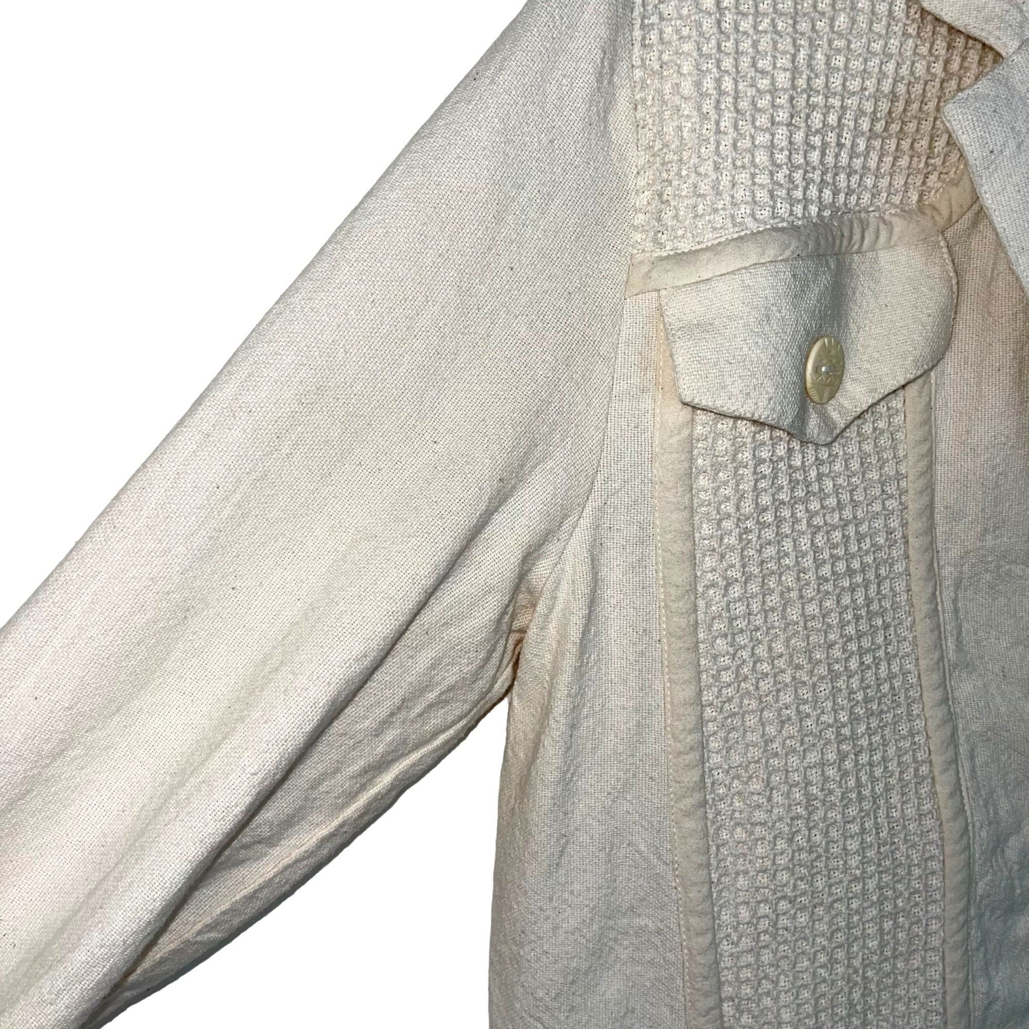 Vintage Martinez Vintage Womens Jacket Size Medium Cream Button Fron Size M / US 6-8 / IT 42-44 - 3 Thumbnail