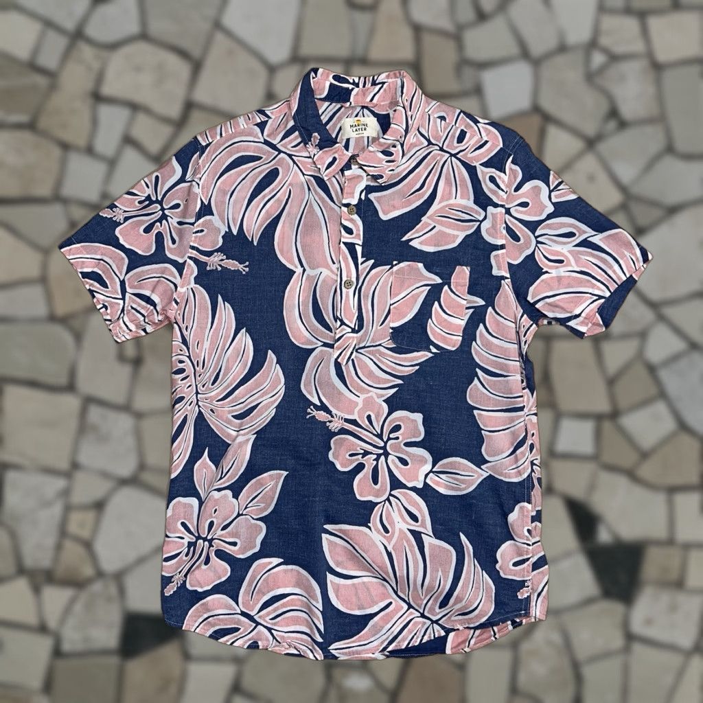 Marine Layer Marine Layer Button-Up Shirt Floral Hawaiian Short Sleeve Men’s Medium Green Casual Workwear Beach Tropical Shirt Size US M / EU 48-50 / 2 - 1 Thumbnail