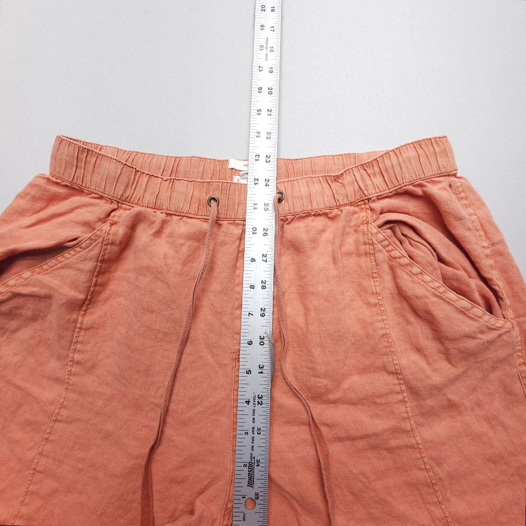 Nicole Miller Nicole Miller Pants Womens L Orange Linen 100% Pull On Bohemian Coastal Relaxed Tapered Casual 90s? Size 36" / US 14 / IT 50 - 5 Thumbnail