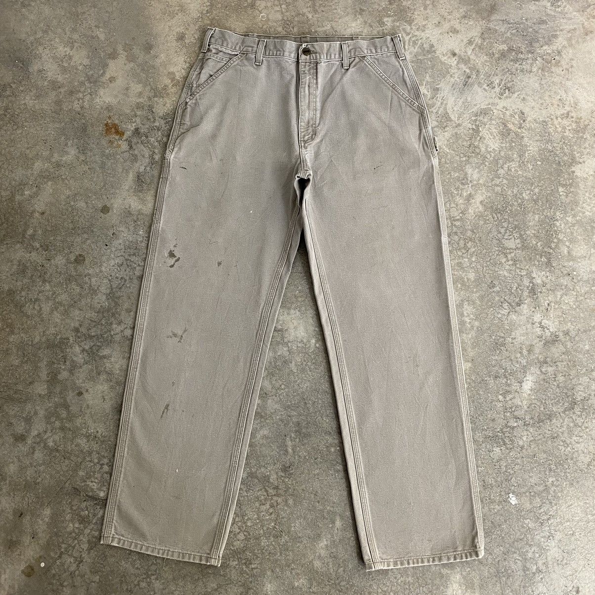 Carhartt × Vintage Vintage Carhartt Desert Grey Carpenter Workwear Pants Size US 35 - 3 Thumbnail