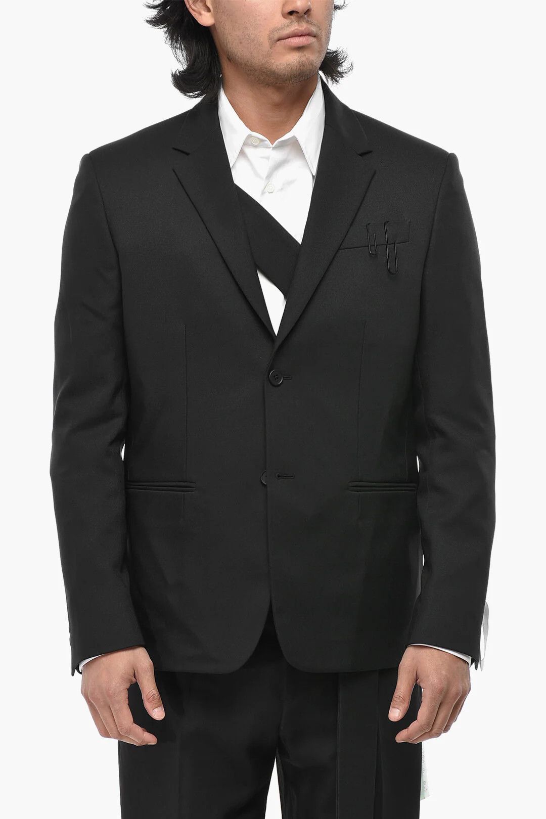 Off-White og1mm0426 Twill Blazer in Black Size US M / EU 48-50 / 2 - 1 Thumbnail