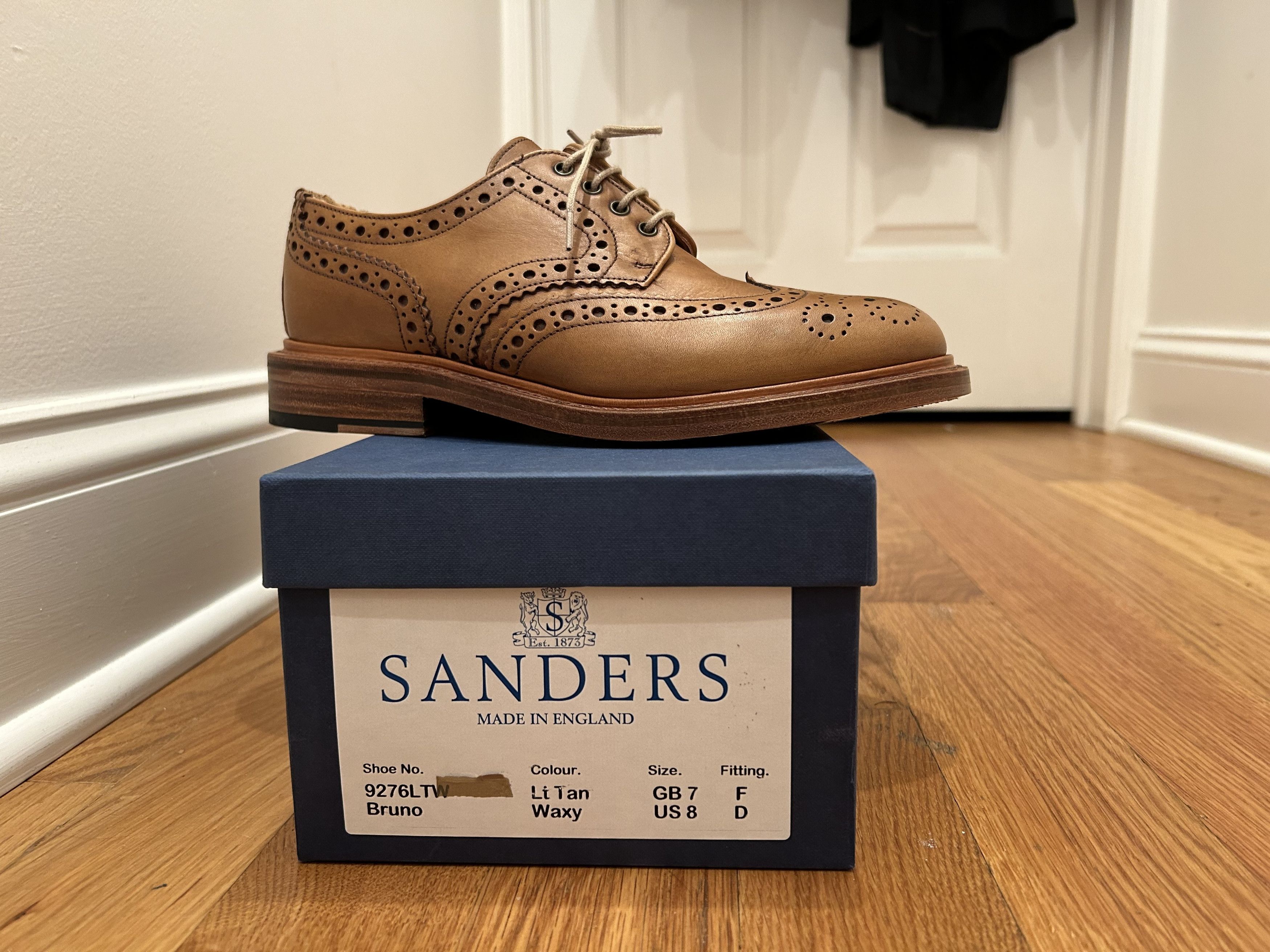 Sanders Bruno Brogue Light Tan LNWT Size US 8 / EU 41 - 4 Thumbnail