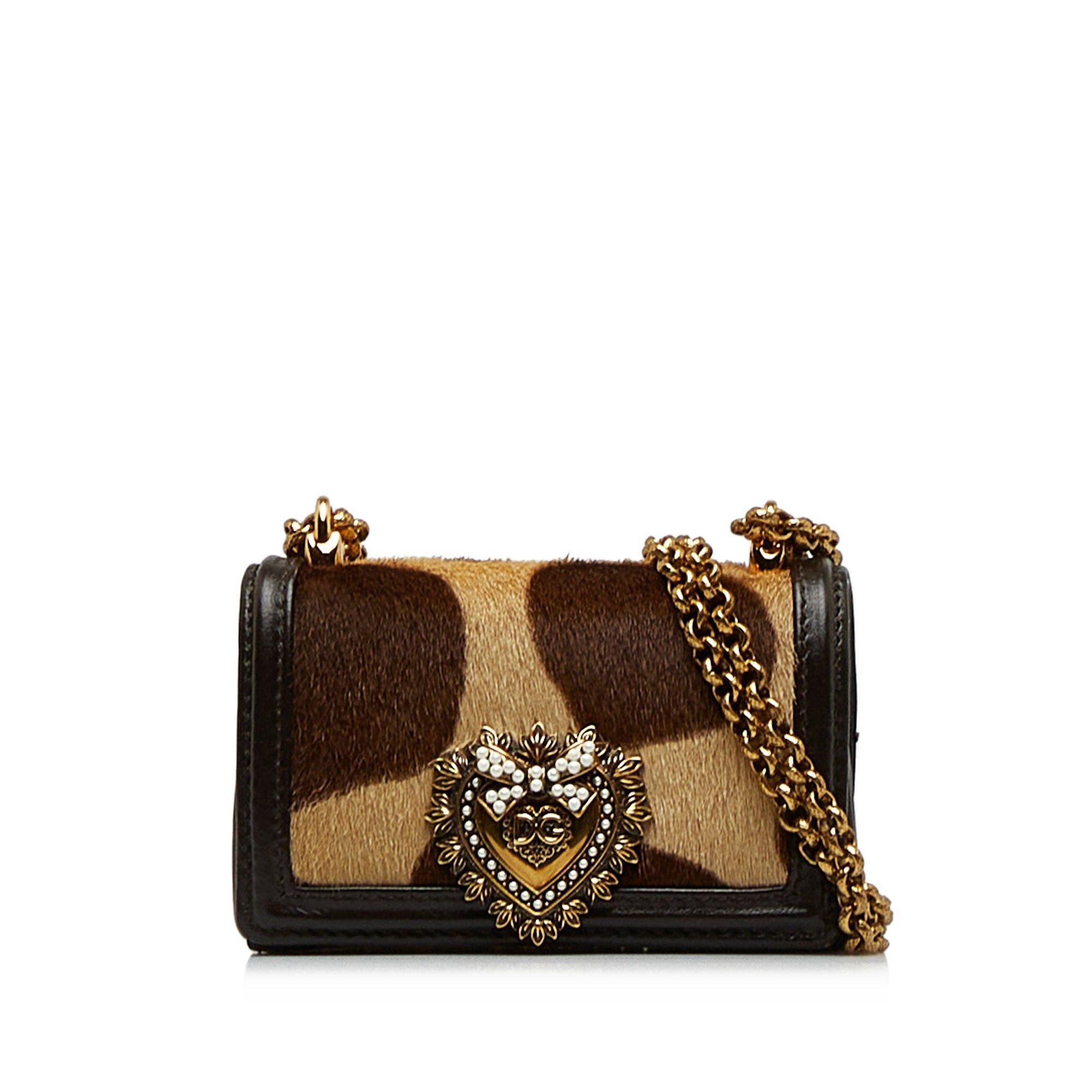 Dolce & Gabbana DOLCE & GABBANA Mini Pony Hair Giraffe Print Devotion