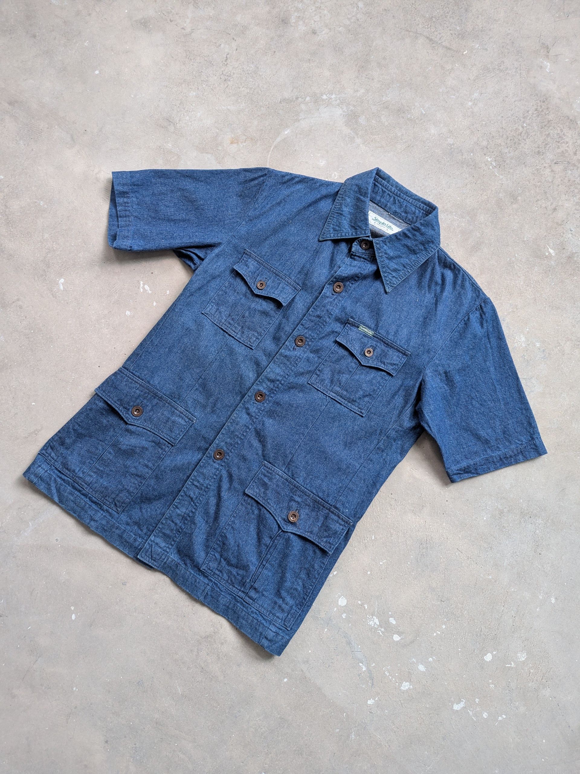 Japanese Brand × Vintage Vintage Simple Life Denim Shirt Button Up Size M / US 6-8 / IT 42-44 - 2 Thumbnail