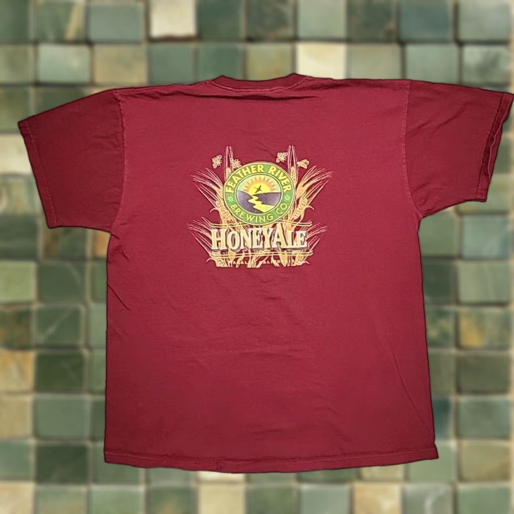 Fruit Of The Loom VINTAGE Feather River Brewing Shirt Mens XL Honey Ale Magalia California Logo Beer TEE Size US XL / EU 56 / 4 - 1 Thumbnail