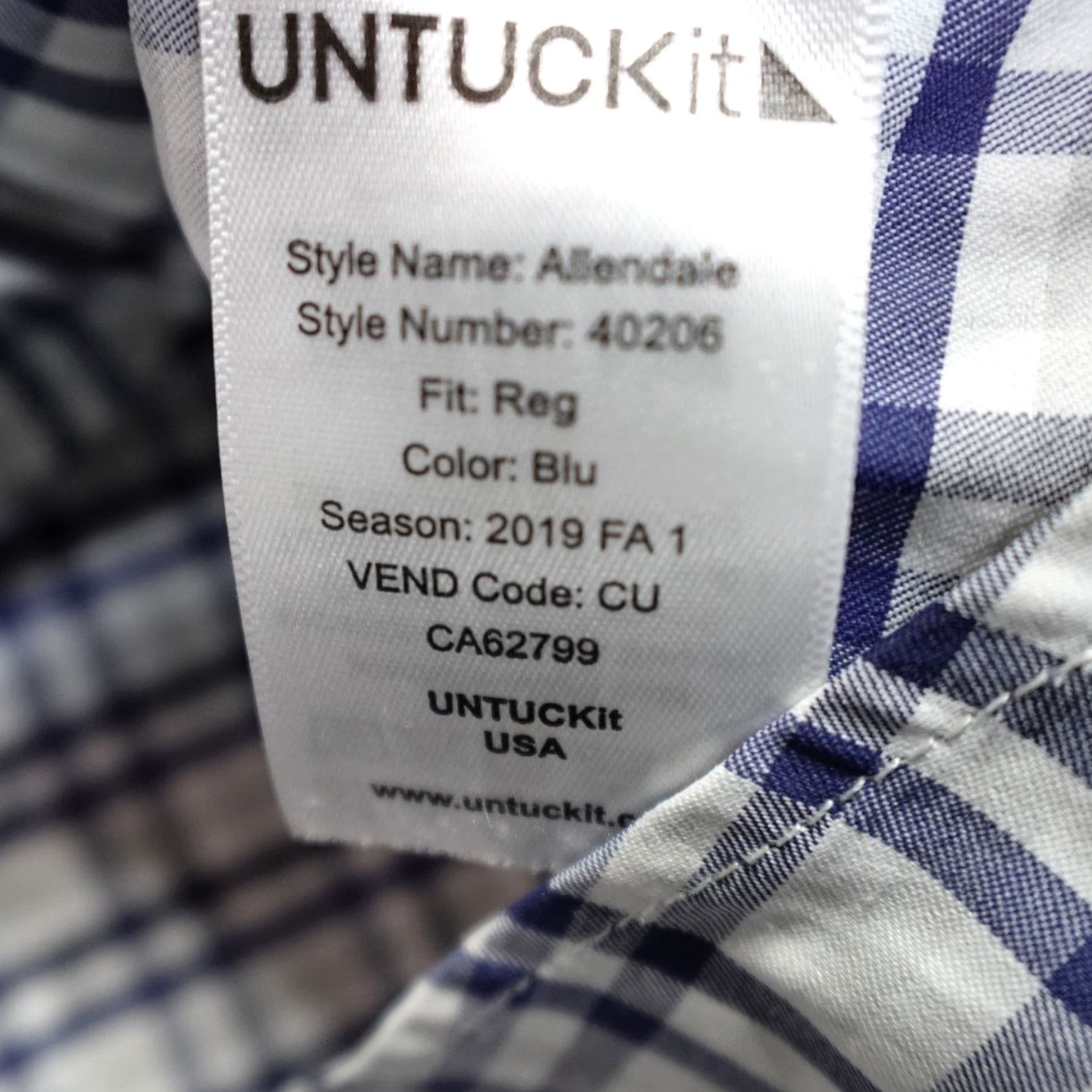 UNTUCKit UNTUCKit Shirt 3XL Blue Plaid Performance Nylon Elastane Allendale Shirt Men Long Sleeve Button-Up Collared Nylongal Flower Pattern Size US XXL / EU 58 / 5 - 2 Thumbnail