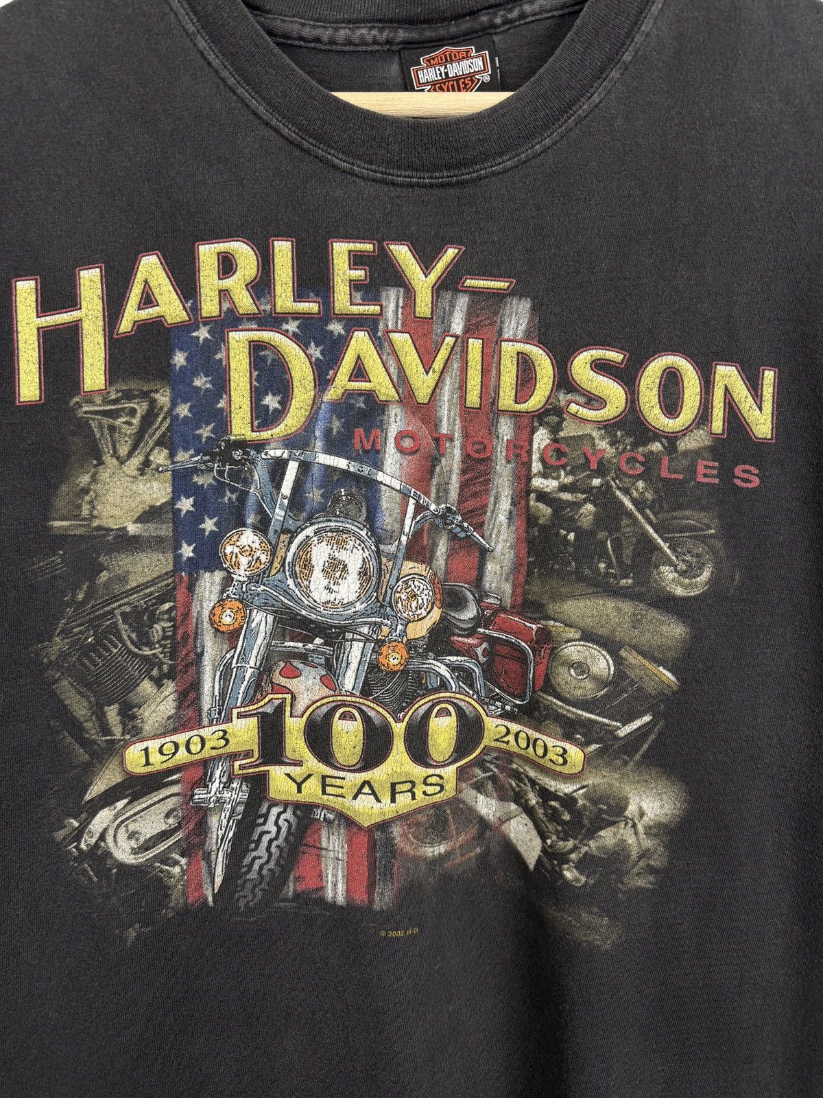 Harley Davidson 🇺🇸 Vintage 2002 Harley Davidson 100th Anniversary USA T-Shirt Size US L / EU 52-54 / 3 - 5 Thumbnail