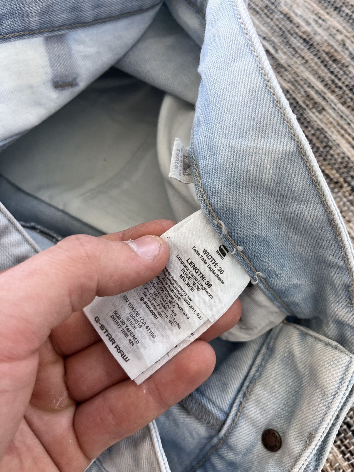 G-Star Vintage GStar Raw Moto Denim Jeans 38x36 Blue Knee Panel Y2K Size US 38 / EU 54 - 21 Thumbnail
