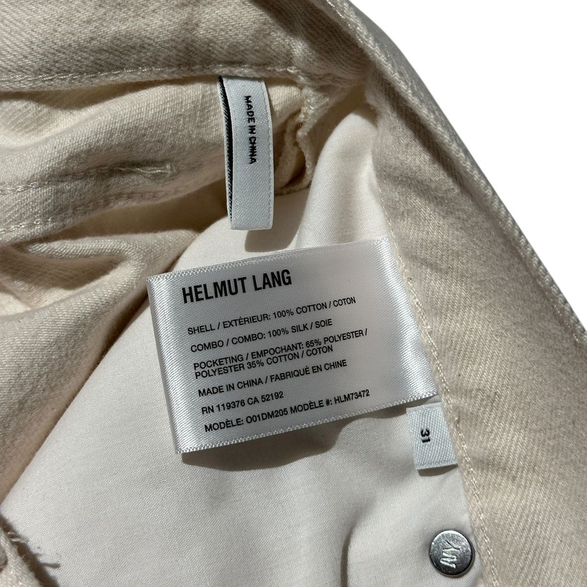 Helmut Lang Distressed Silk paneled Peter do denim Size US 31 - 3 Thumbnail