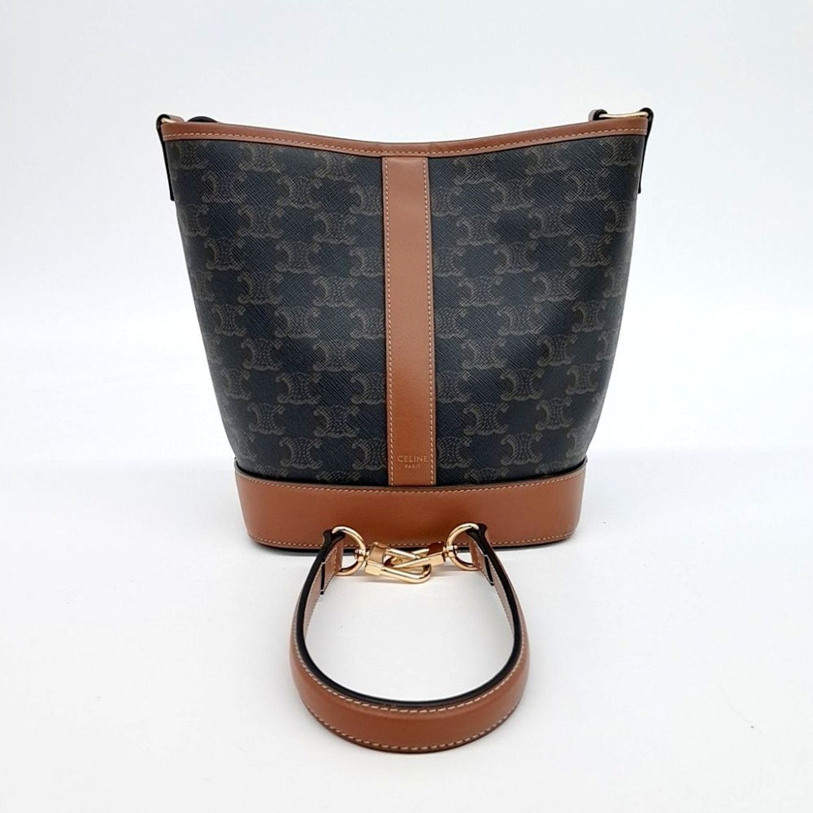 Celine Triumph Bucket Bag Small (10176337) in Brown, Women's