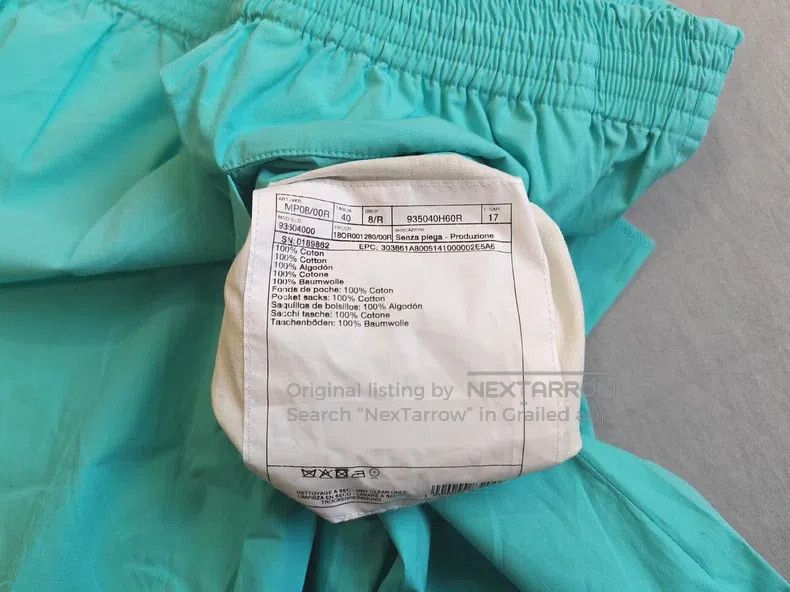 Hermes Hermes Men's Casual Sport Pants, 100% Cotton, Turquoise Co Size US 40 / EU 56 - 4 Thumbnail