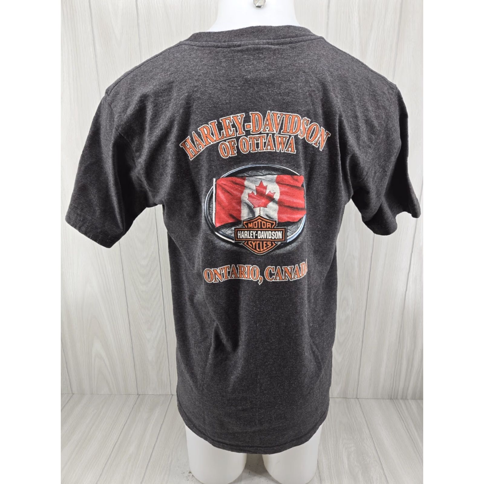Harley Davidson Harley-Davidson T-Shirt Men's L Gray Crew Neck Short Sleeve Regular Fit Ontario Canada Size US L / EU 52-54 / 3 - 2 Thumbnail